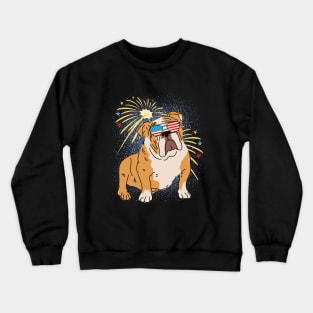 Cool Dog USA flag Patriotic 4th July independence day coolest shirt for july forth Crewneck Sweatshirt